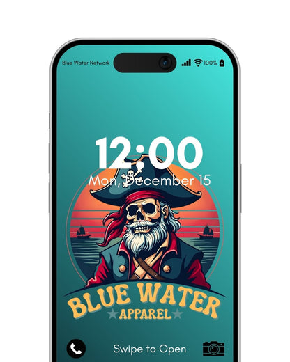 vintage pirate teal mockup by blue water apparel