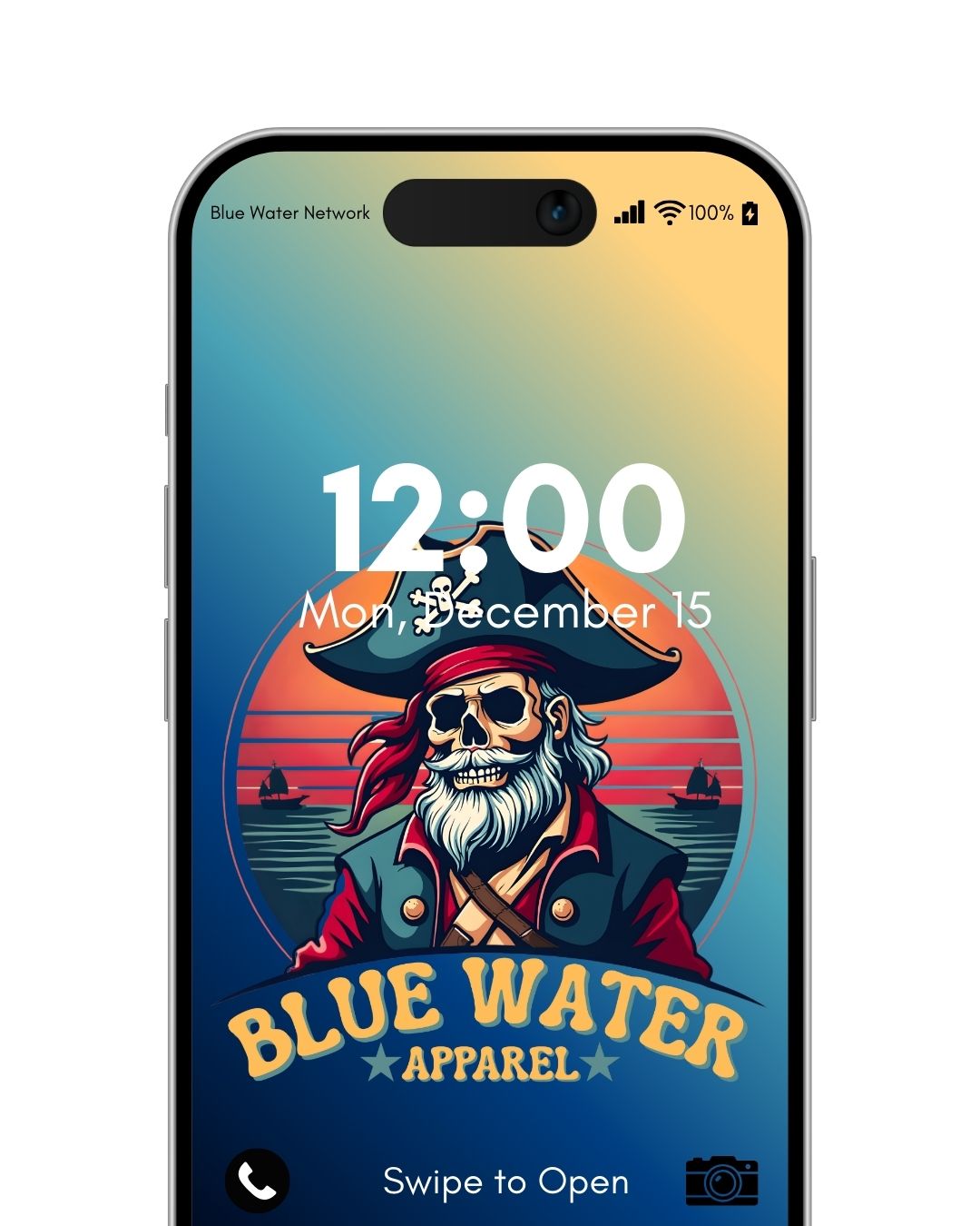 vintage pirate blue yellow mockup by blue water apparel