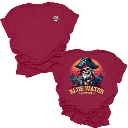 flat lay cardinal vintage pirate up tee by blue water apparel
