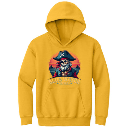 flat lay gold vintage pirate kids hoodie by blue water apparel