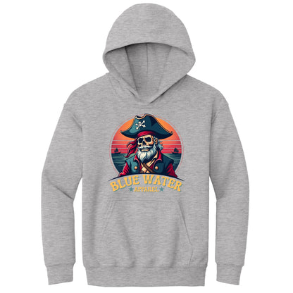 flat lay sport grey vintage pirate kids hoodie by blue water apparel