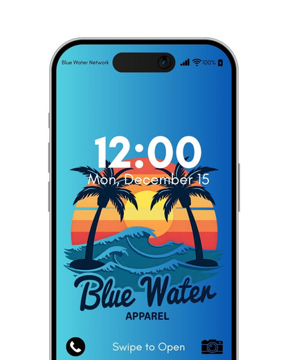 vintage sunset blue android mockup by blue water apparel