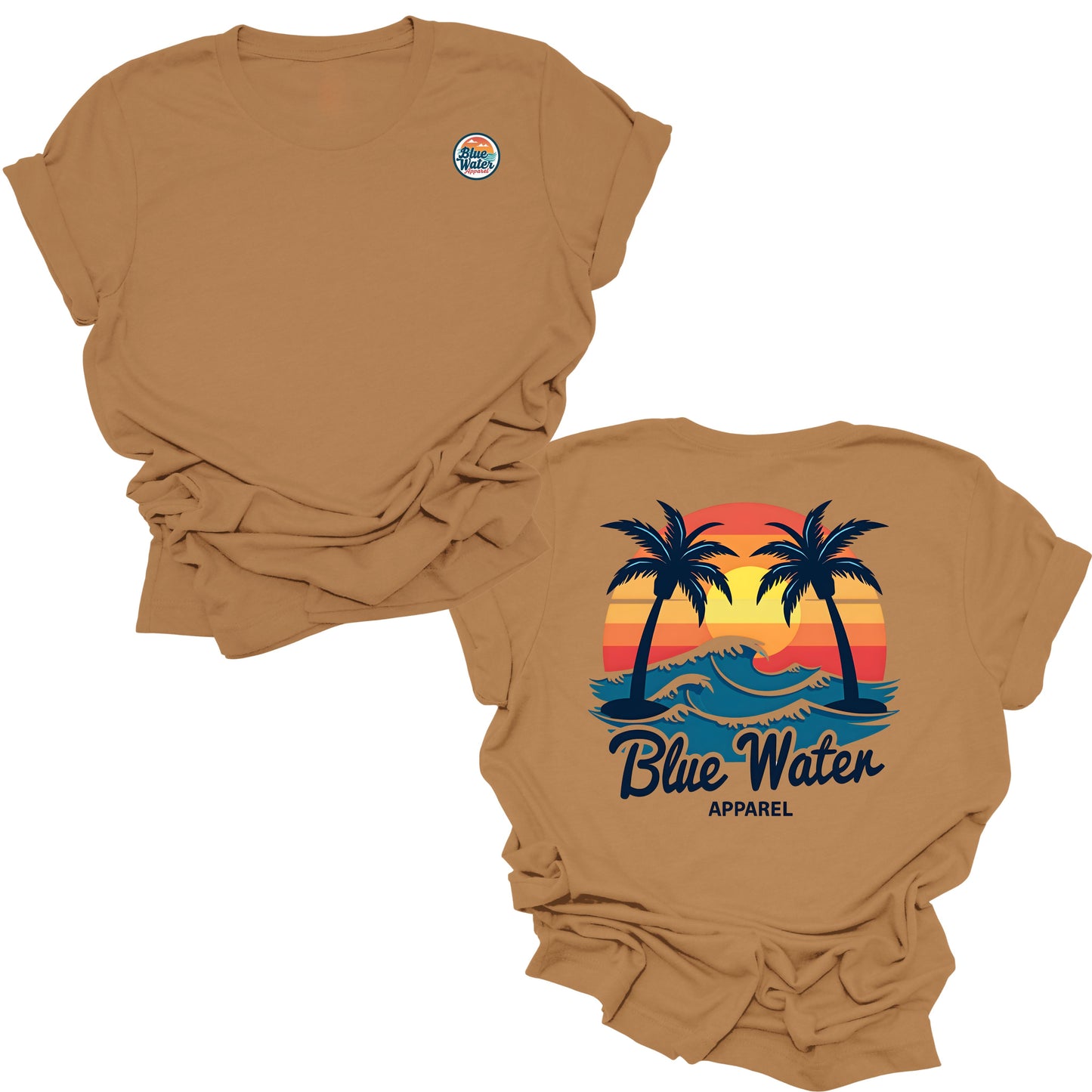 flat lay toast vintage sunset tee by blue water apparel