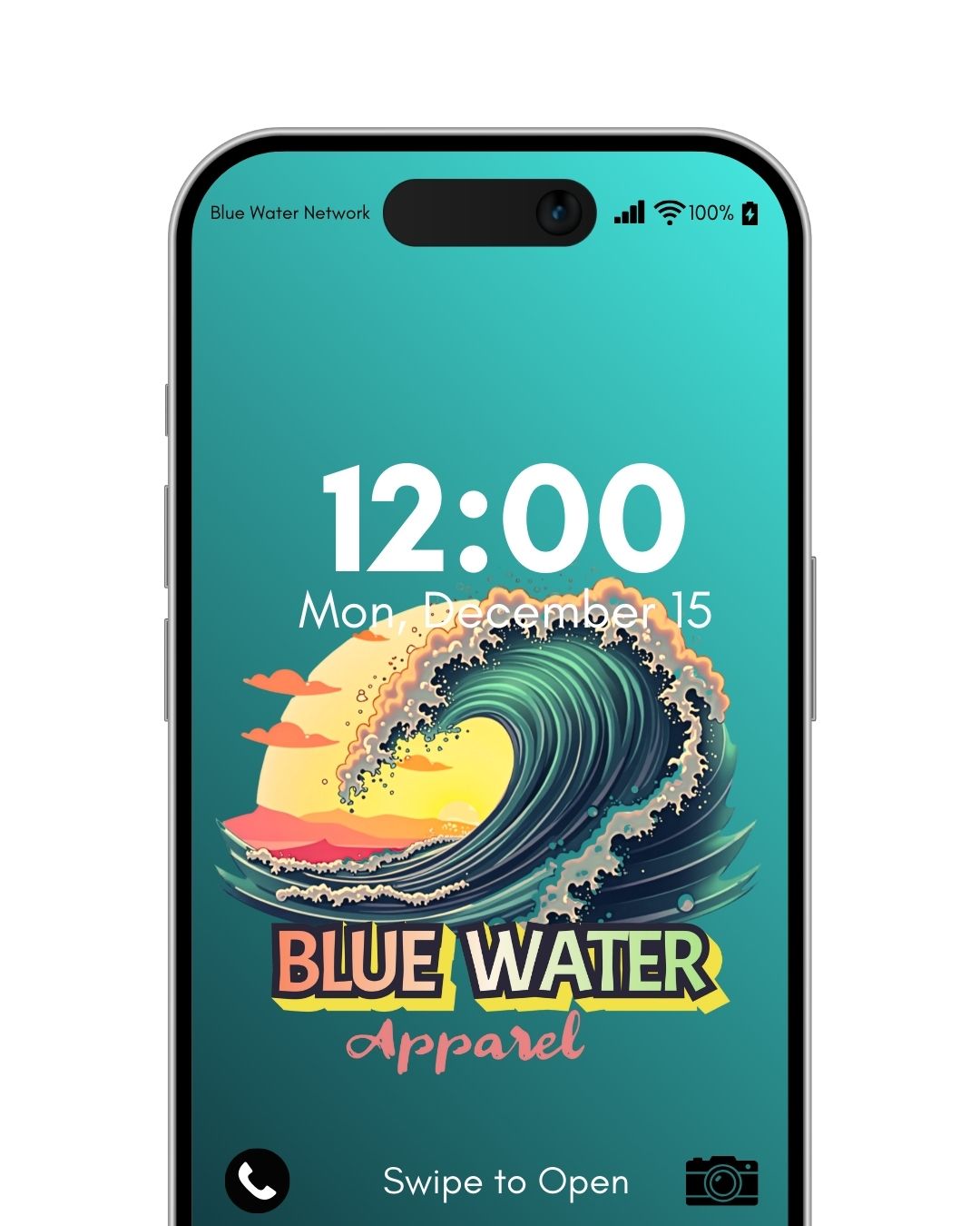 vintage surf teal wallpaper mockup by blue water apparel