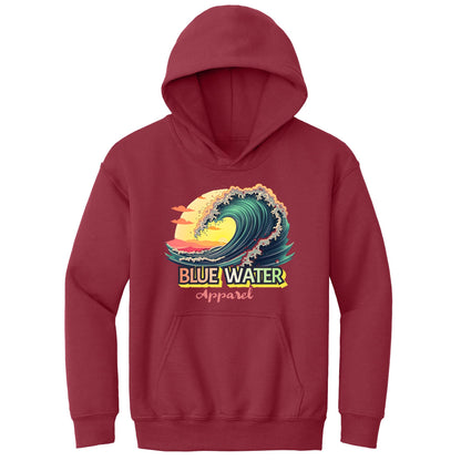 flat lay cardinal red vintage surf kids hoodie by blue water apparel