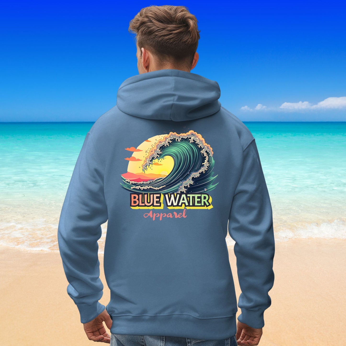 Vintage Graphic Hooded Sweatshirt - Vintage Surf by Blue Water Apparel