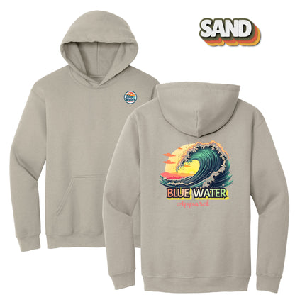 flat lay sand vintage surf hoodie by blue water apparel