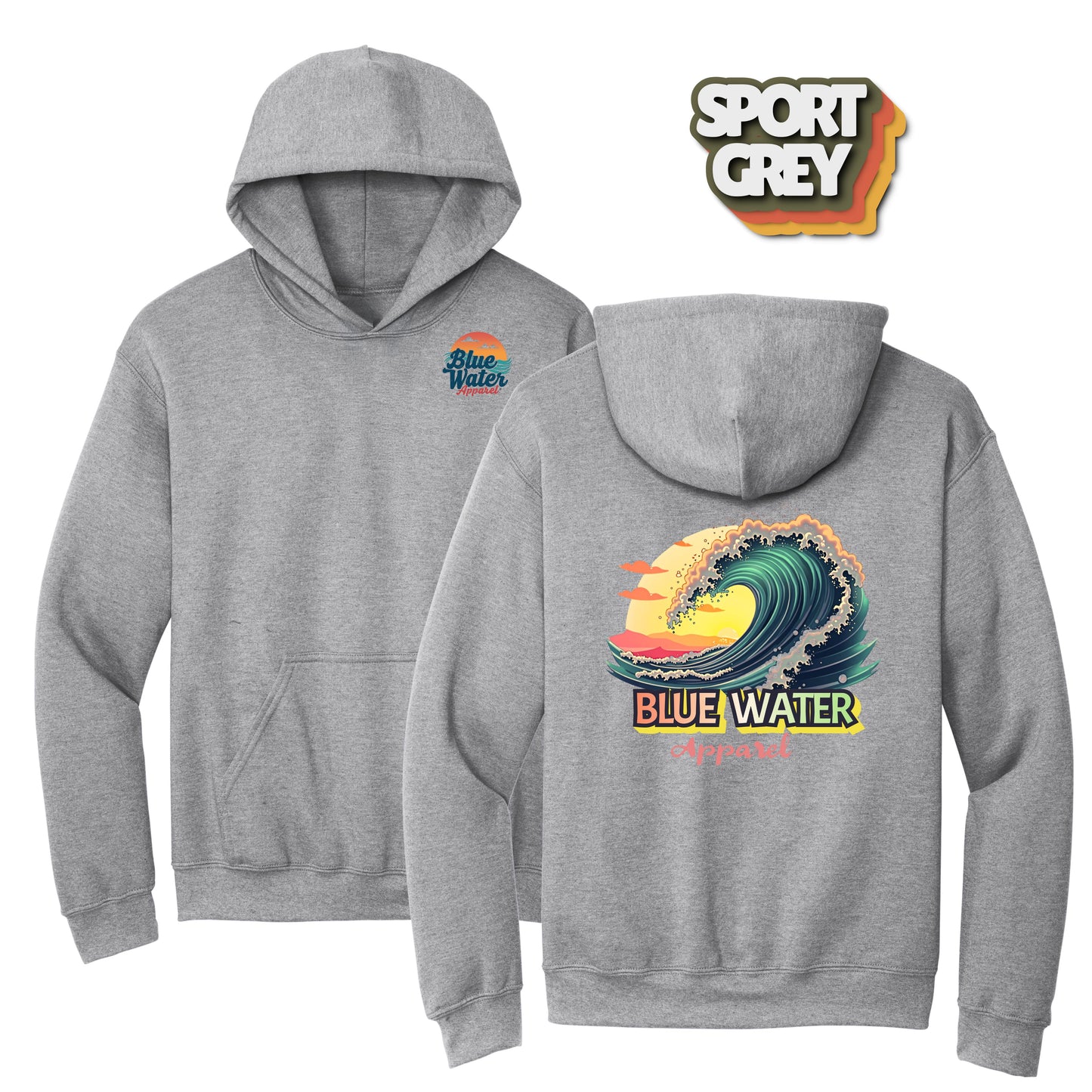 Vintage Graphic Hoodie - Vintage Surf by Blue Water Apparel