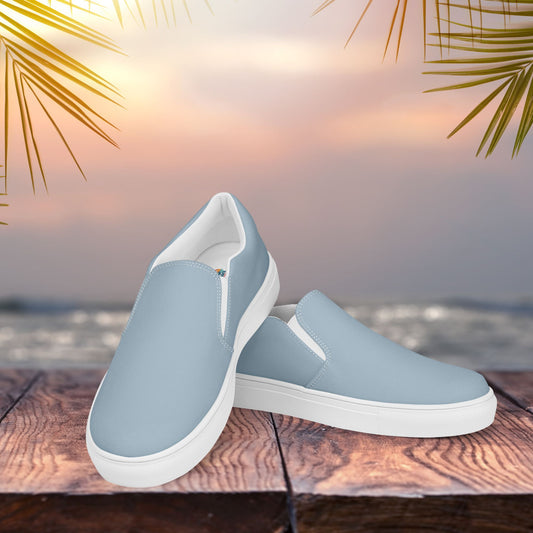 Light Blue Women’s Slip-On Canvas Shoes to Match Our Hibiscus Wave Collection T-Shirts!