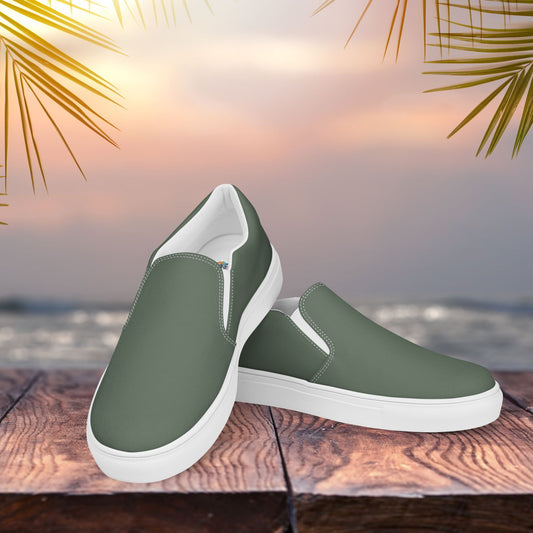 Military Green Women’s Slip-On Canvas Shoes to Match Our Vintage Collection T-Shirts!