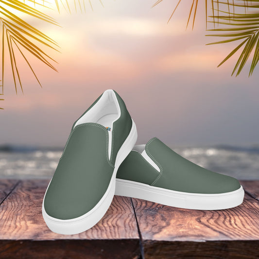 Military Green Women’s Slip-On Canvas Shoes to Match Our Vintage Collection Hooded Sweatshirts!