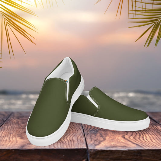 Olive Women’s Slip-On Canvas Shoes to Match Our Vintage Collection T-Shirts!