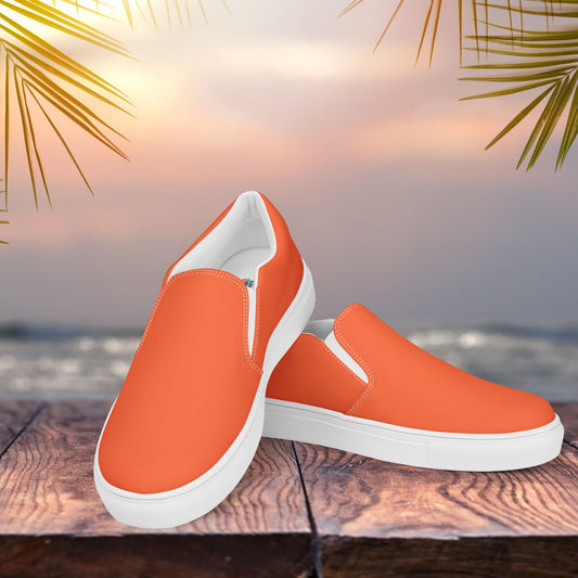 Orange Women’s Slip-On Canvas Shoes to Match Our Vintage & Retro Collections T-Shirts!