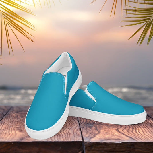 Turquoise Women’s Slip-On Canvas Shoes to Match Retro & Hibiscus Wave Collections T-Shirts!