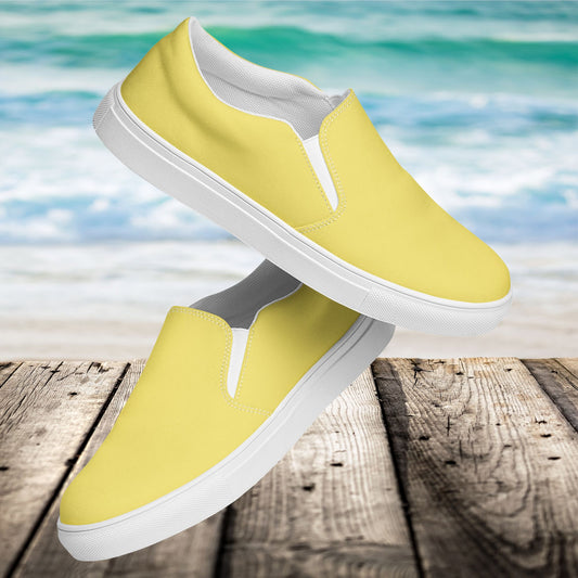 Yellow Men’s Slip-On Canvas Shoes to Match Our Retro Collection T-Shirts!