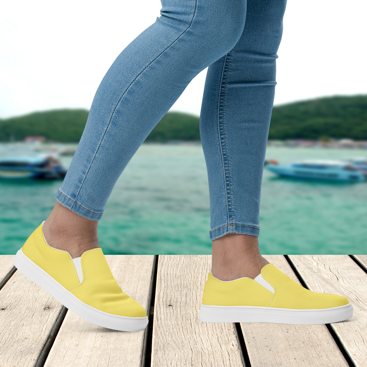 Yellow Women’s Slip-On Canvas Shoes to Match Our Retro Collection T-Shirts!