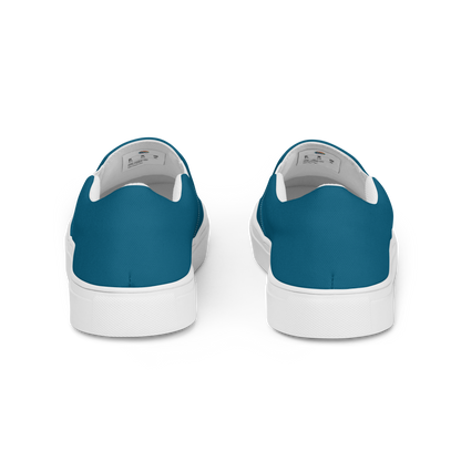 Deep Teal Men’s Slip-On Canvas Shoes to Match Our Hibiscus Wave Collection T-Shirts!