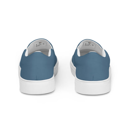 Indigo Blue Men’s Slip-On Canvas Shoes to Match Our Vintage & Retro Collections Hooded Sweatshirts!