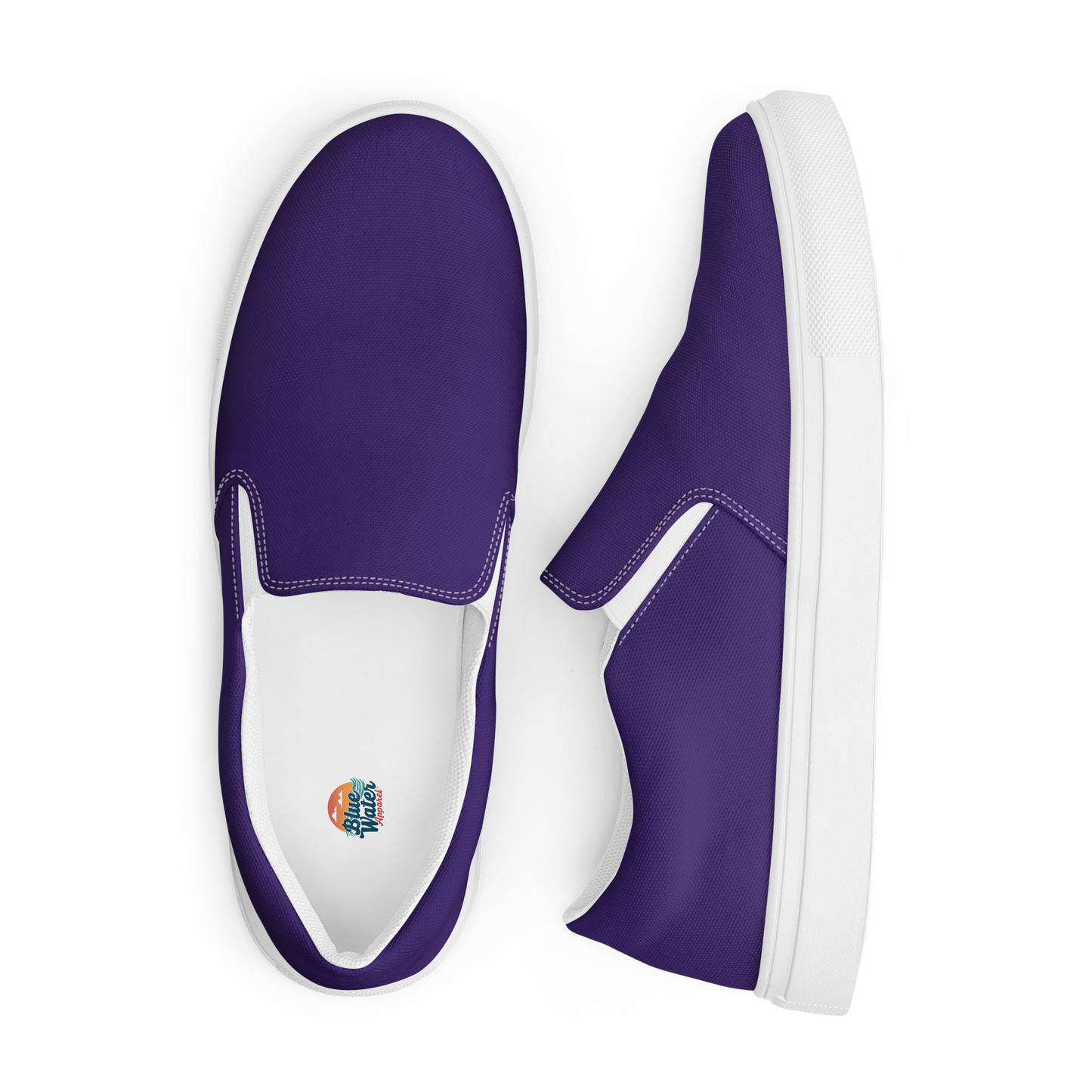 Team Purple Men’s Slip-On Canvas Shoes to Match Our Retro Collection T-Shirts!