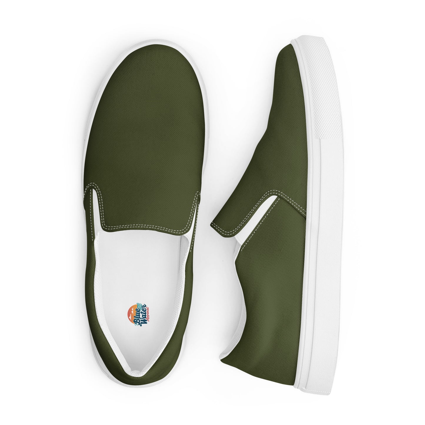 Olive Men’s Slip-On Canvas Shoes to Match Our Vintage Collection T-Shirts!