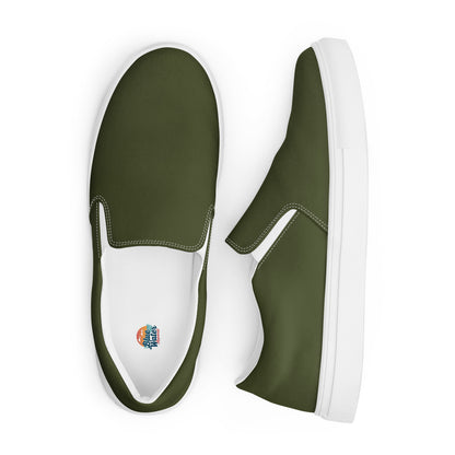 Olive Men’s Slip-On Canvas Shoes to Match Our Vintage Collection T-Shirts!