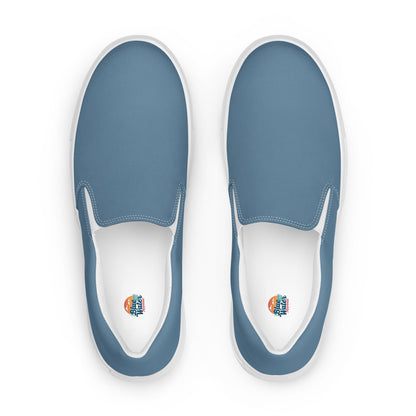 Steel Blue Men’s Slip-On Canvas Shoes to Match Our Vintage Collection & Hibiscus Wave T-Shirts!