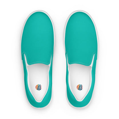 Teal Men’s Slip-On Canvas Shoes to Match Our Retro Collection T-Shirts!