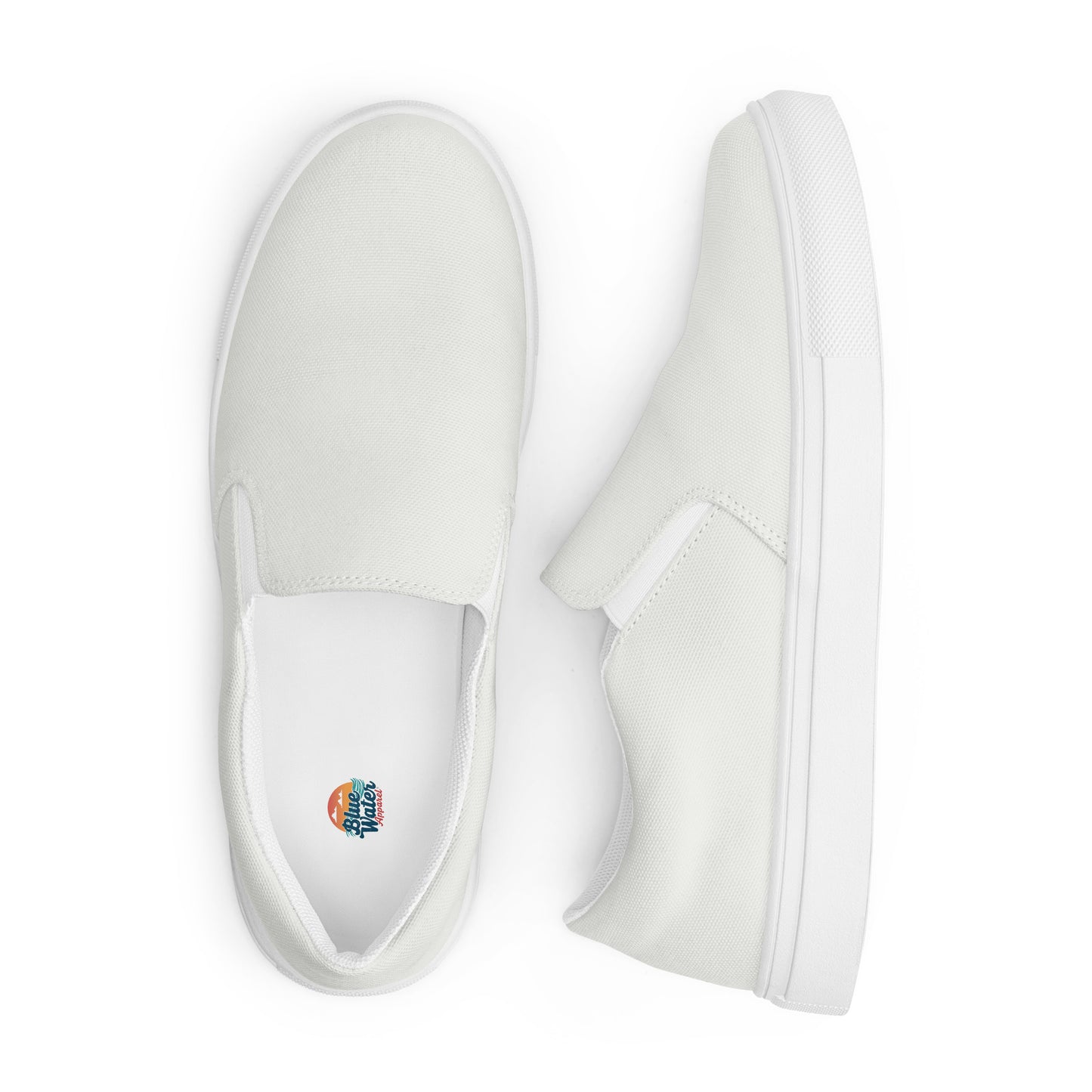 White Men’s Slip-On Canvas Shoes to Match Our Retro Collection T-Shirts!