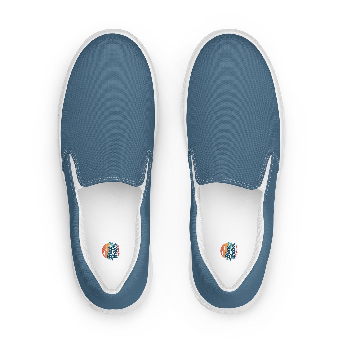 Indigo Blue Men’s Slip-On Canvas Shoes to Match Our Vintage & Retro Collections Hooded Sweatshirts!
