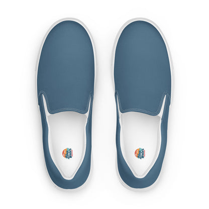Indigo Blue Men’s Slip-On Canvas Shoes to Match Our Vintage & Retro Collections Hooded Sweatshirts!