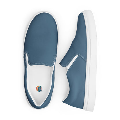 Indigo Blue Men’s Slip-On Canvas Shoes to Match Our Vintage & Retro Collections Hooded Sweatshirts!