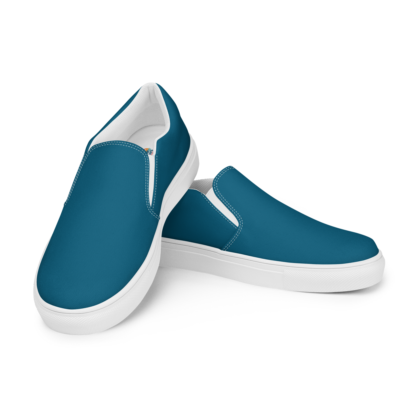 Deep Teal Men’s Slip-On Canvas Shoes to Match Our Hibiscus Wave Collection T-Shirts!
