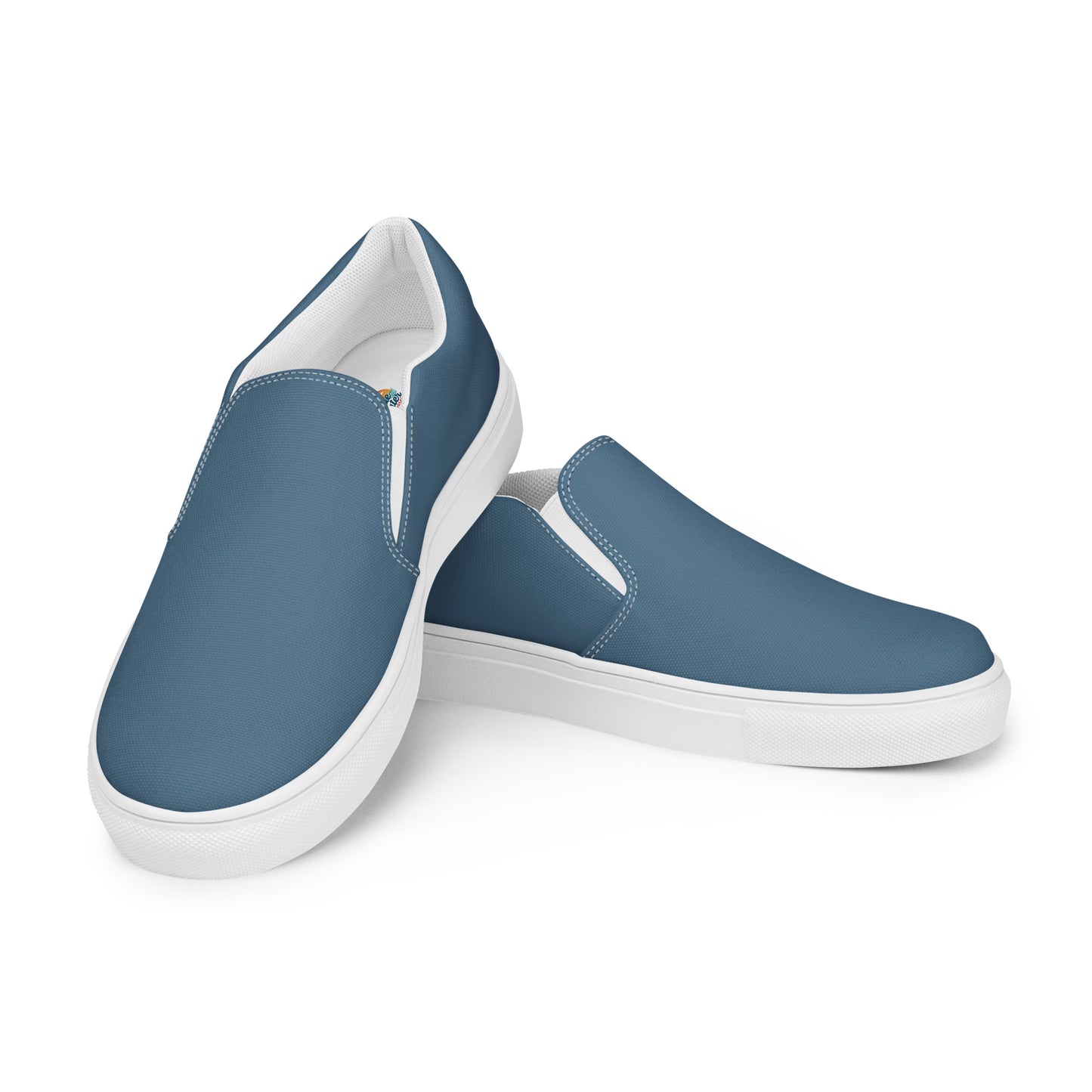Indigo Blue Men’s Slip-On Canvas Shoes to Match Our Vintage & Retro Collections Hooded Sweatshirts!