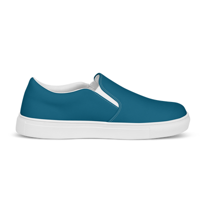 Deep Teal Men’s Slip-On Canvas Shoes to Match Our Hibiscus Wave Collection T-Shirts!
