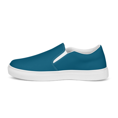 Deep Teal Men’s Slip-On Canvas Shoes to Match Our Hibiscus Wave Collection T-Shirts!