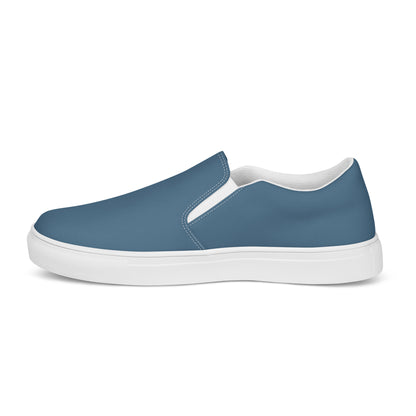 Indigo Blue Men’s Slip-On Canvas Shoes to Match Our Vintage & Retro Collections Hooded Sweatshirts!