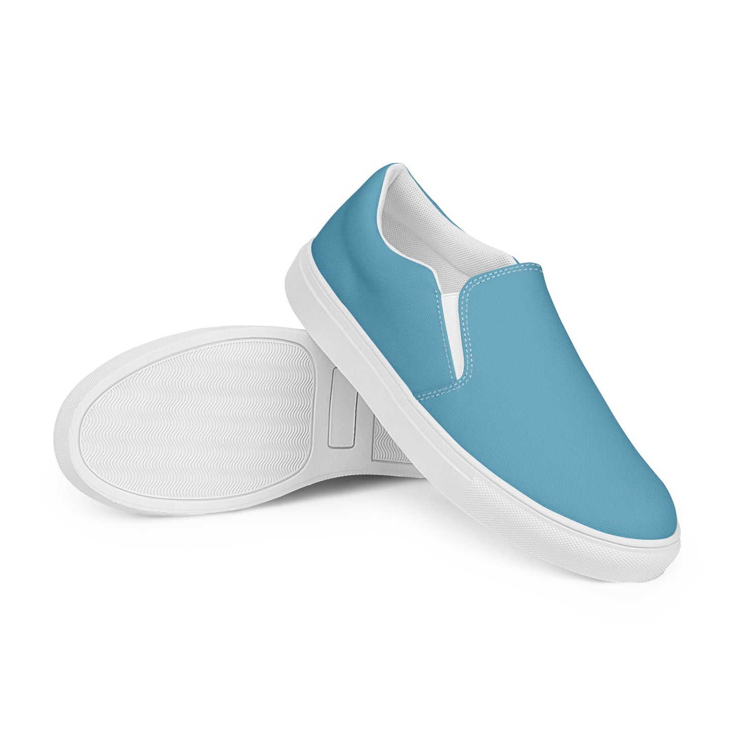 Ocean Blue Men’s Slip-On Canvas Shoes to Match Our Hibiscus Wave T-Shirts!