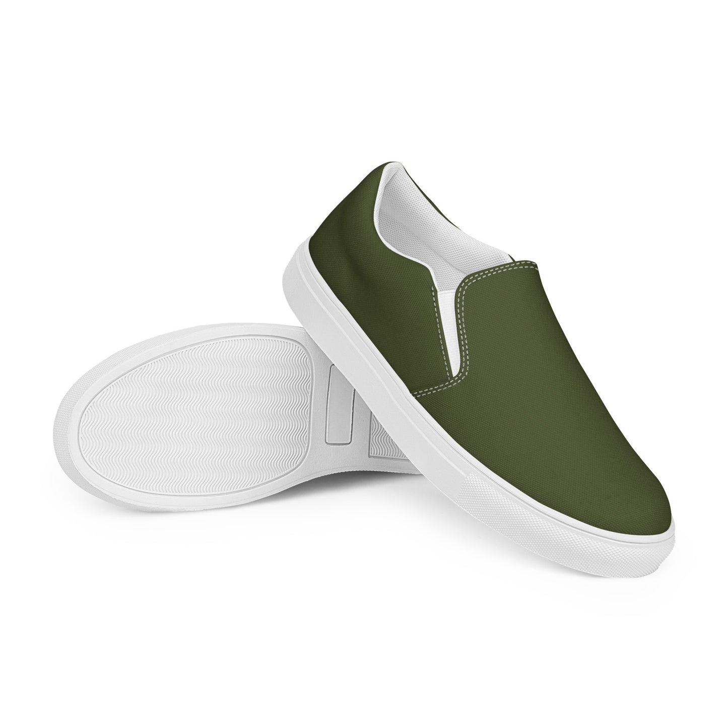 Olive Men’s Slip-On Canvas Shoes to Match Our Vintage Collection T-Shirts!