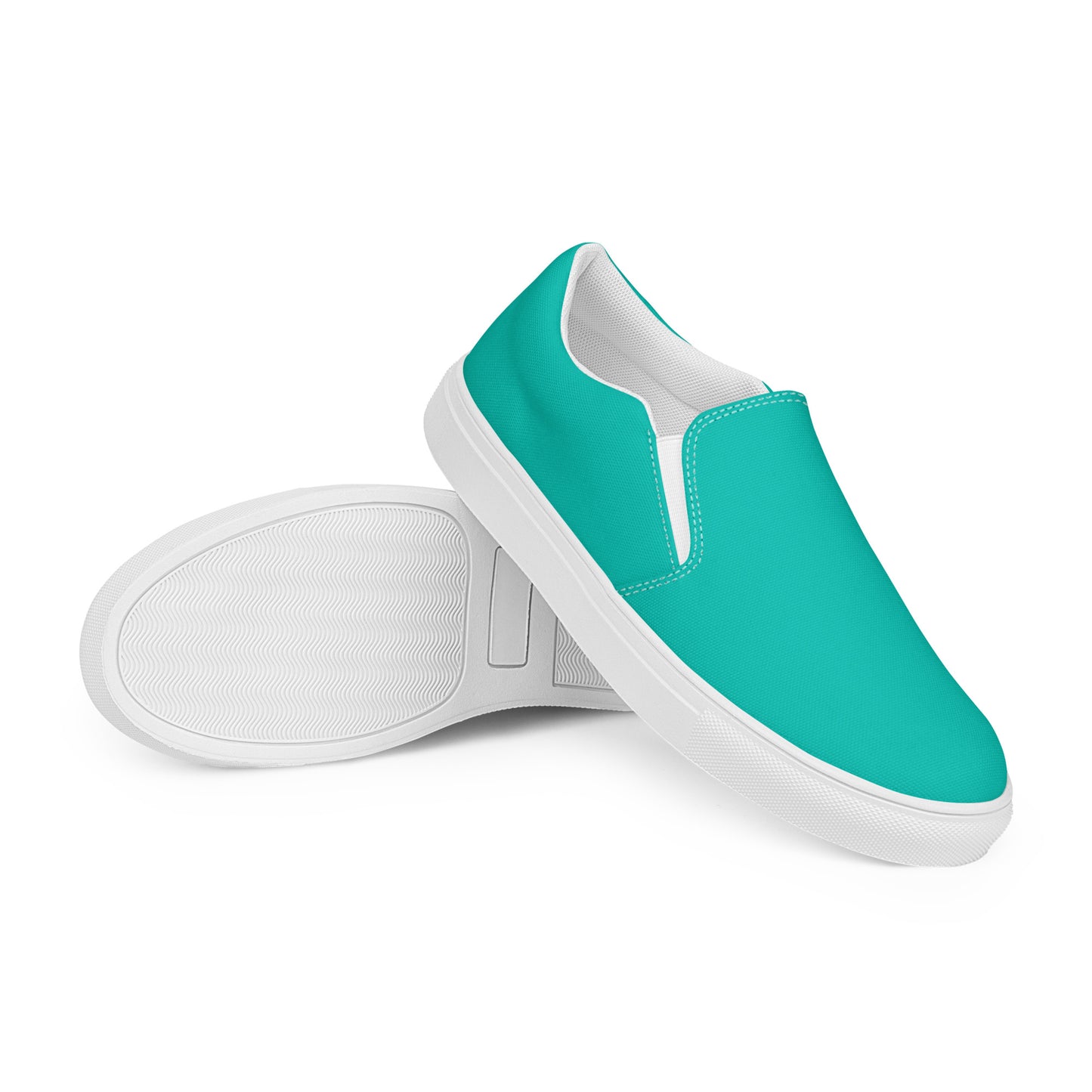 Teal Men’s Slip-On Canvas Shoes to Match Our Retro Collection T-Shirts!