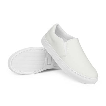 White Men’s Slip-On Canvas Shoes to Match Our Retro Collection T-Shirts!