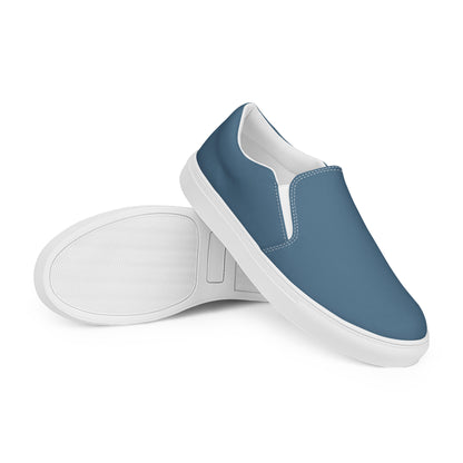 Indigo Blue Men’s Slip-On Canvas Shoes to Match Our Vintage & Retro Collections Hooded Sweatshirts!