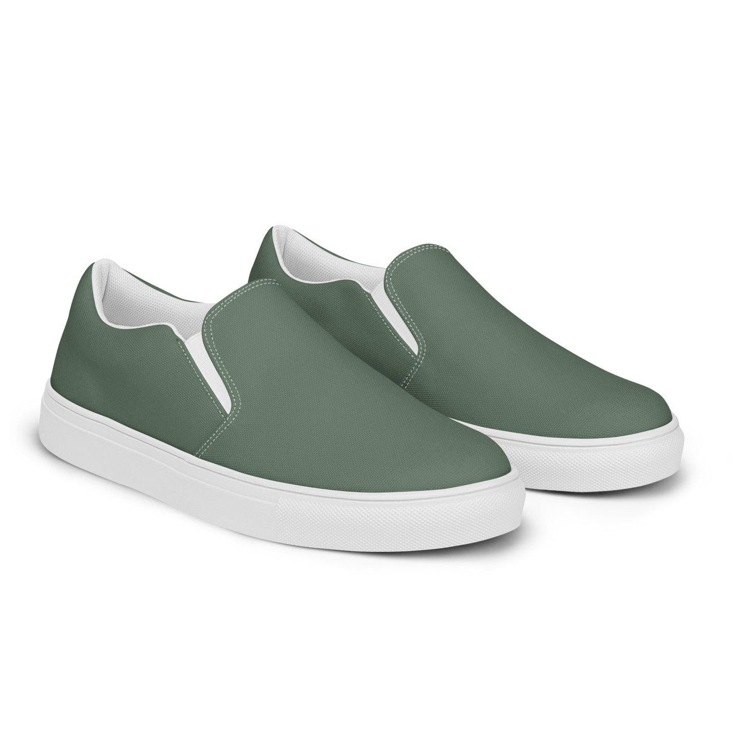 Military Green Men’s Slip-On Canvas Shoes to Match Our Vintage Collection Hooded Sweatshirts!