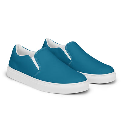 Antique Sapphire Men’s Slip-On Canvas Shoes to Match Our Hibiscus Wave Hooded Sweatshirts!