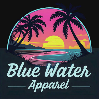music video of animated neon sunset graphic by blue water apparel