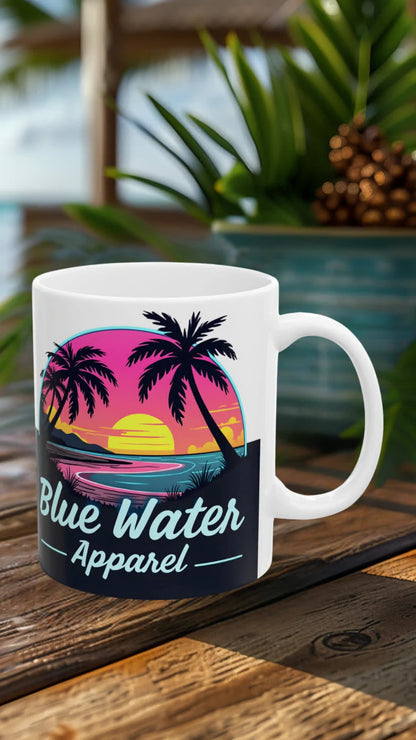 Retro Graphic Ceramic Mug - Neon Surfer by Blue Water Apparel