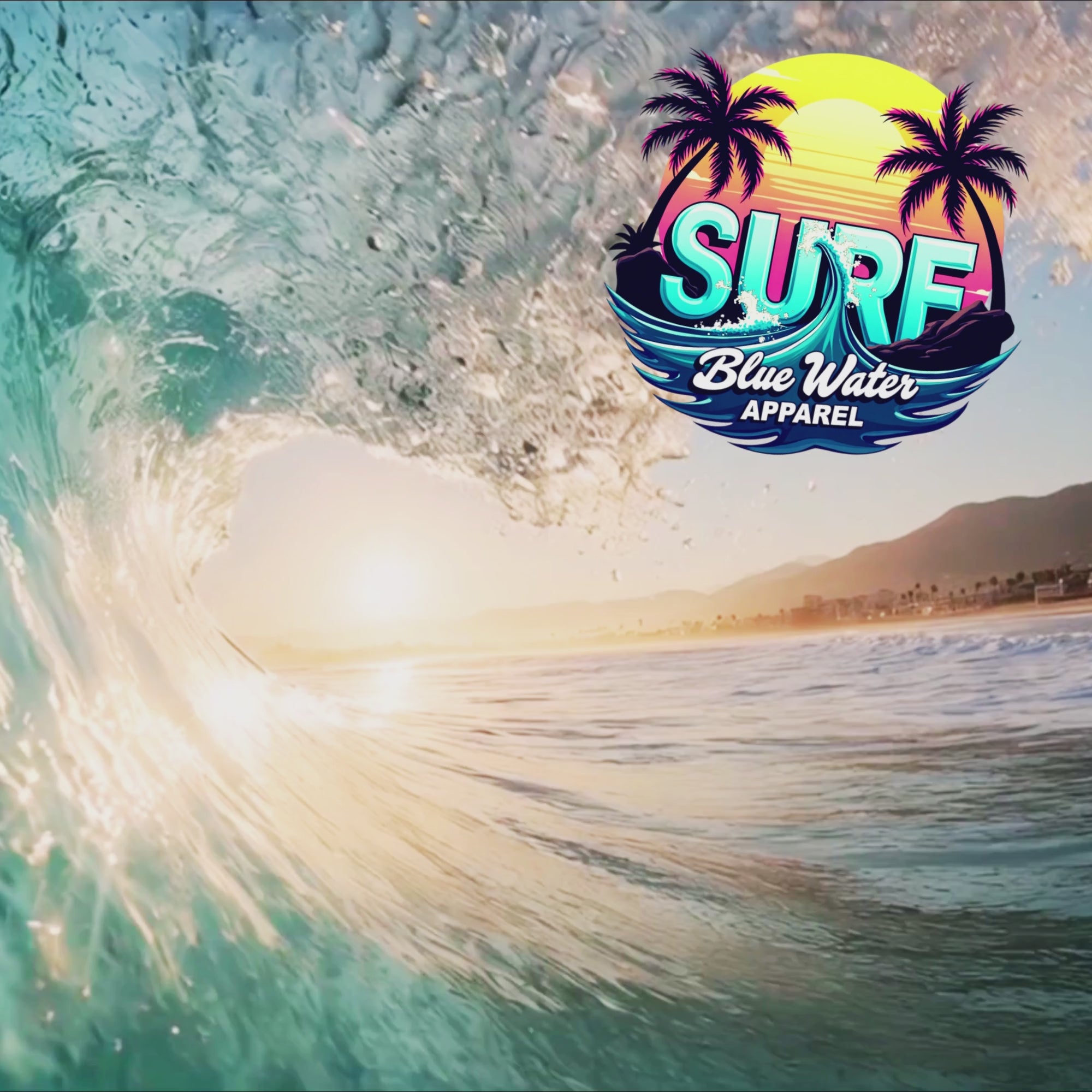 music video of barrel wave featuring the retro surf graphic by blue water apaparel