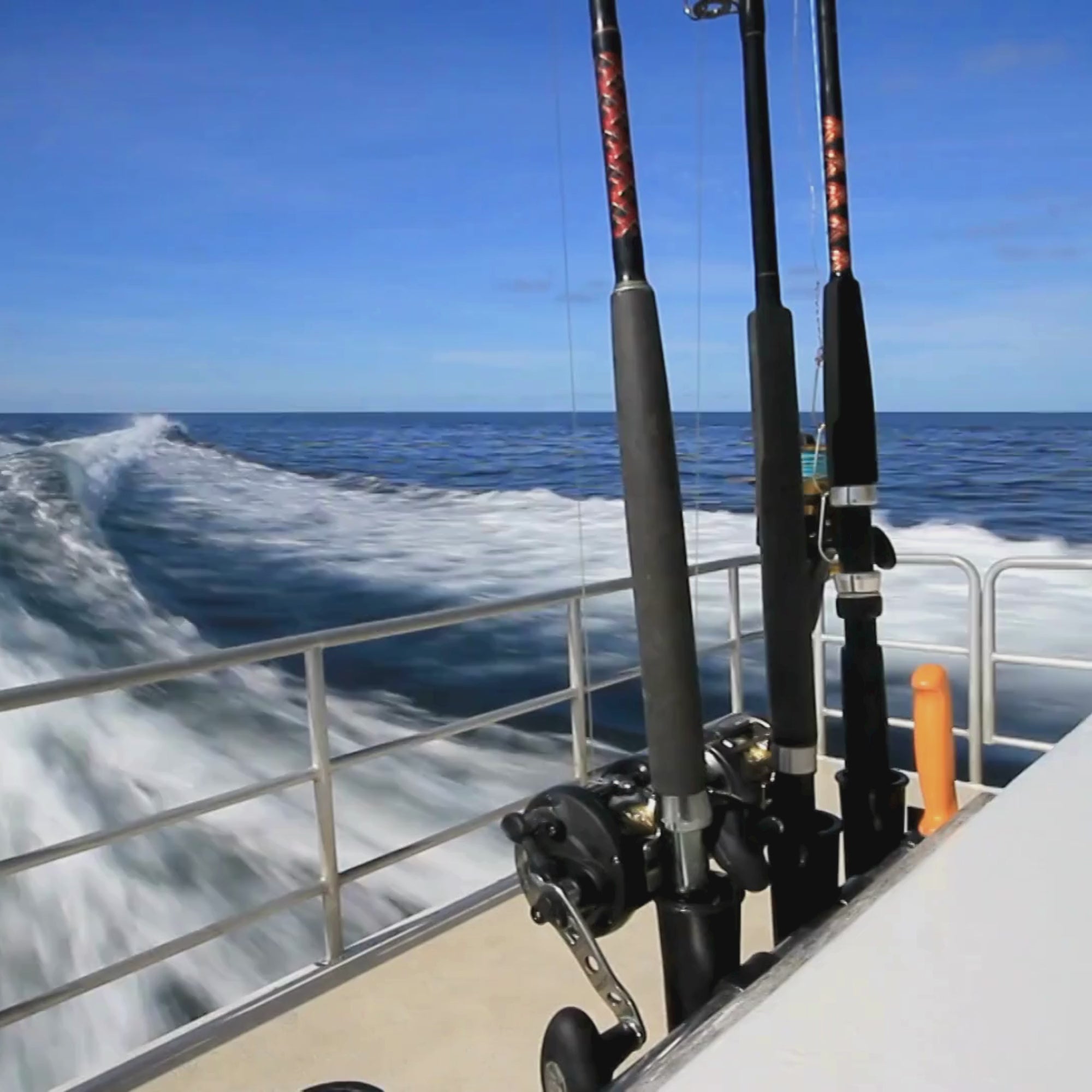 Video with music for Vintage Marlin graphic of boat with fishing poles