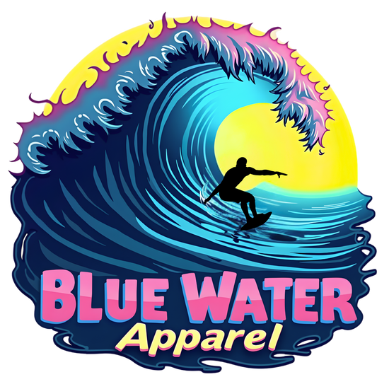 music video of an animated neon surfer graphic by blue water apparel