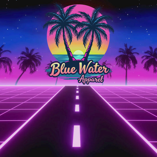 music video of neon highway featuring neon tropics graphic by blue water apparel