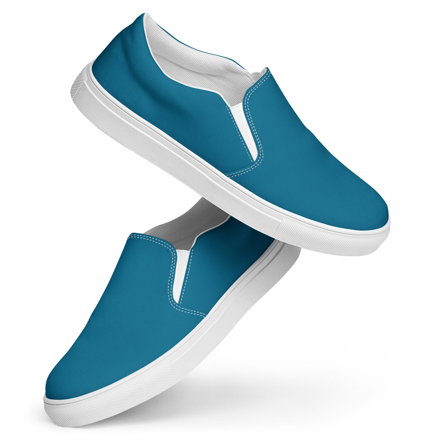 Antique Sapphire Women's Slip-On Canvas Shoes to Match Our Hibiscus Wave Hooded Sweatshirt!